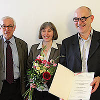 Preisträger_innen 2. Preis "1914-1918-online" (Prof. Nicolas Apostolopulos | Freie Universität Berlin, Dr. Hildegart Schäffler | Bayerische Staatsbibliothek, Prof. Oliver Janz | Freie Universität Berlin)