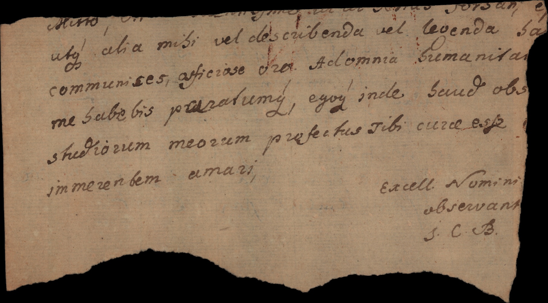 abbildung: die handschrift lh xli 10 bl. 2: vorderseite des zettels mit dem zitierten text von leibniz (oben); rückseite mit den letzten zeilen eines briefes fremder hand.