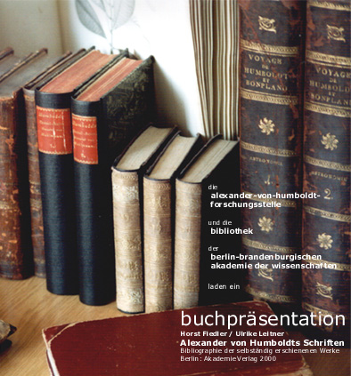 Buchpräsentation AvH Bibliographie Fiedler Leitner 2000