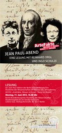 Jean Paul Abend. Eine Lesung mit Reinhard Jirgl und Ingo Schulze