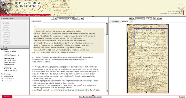 Screenshop Online-Edition "Opus postumum"